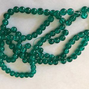 CRACKLE GLASS BEADS HEAD PINS WOOD SPACERS GIFT BAGS